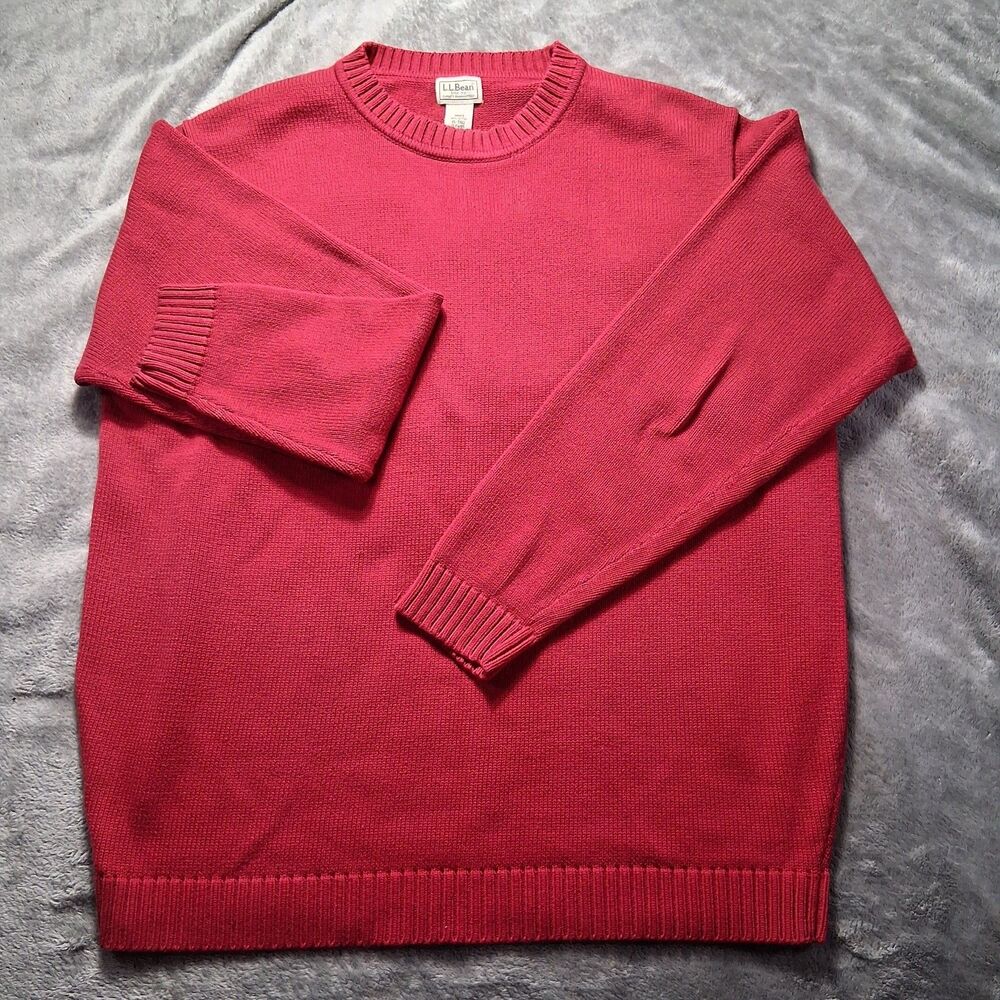 Ll Bean knit Sweater xlt red pullover crewneck 0 FW85